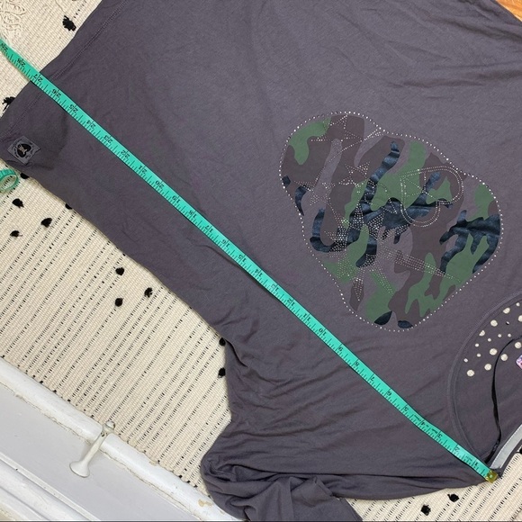 Frieda & Freddies Laser Cut Camo Skull Long Sleeve - Picture 7 of 10